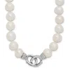 Diamond2deal Sterling Silver 10mm White Freshwater Cultured Pearl And Cz Clasp Adjustable Necklace 18"