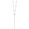 Diamond2deal Sterling Silver 32 Stone Cubic Zirconia Y-drop Necklace 16" With 2 Inch Ext.