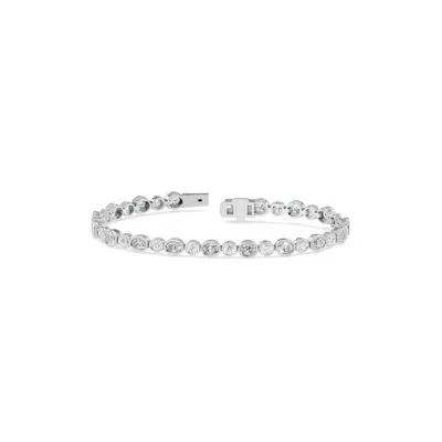 Diamond2deal Sterling Silver 4.52 Ct Multi-shape Lab Grown Diamond Tennis Bracelet 7" Vs1