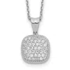 Diamond2deal Sterling Silver 49 Stone Square Cubic Zirconia Necklace 16" With 2 Inch Ext.
