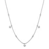 Diamond2deal Sterling Silver 7 Stone 7 Star Stations Cubic Zirconia Necklace 16" With 2 Inch Ext.