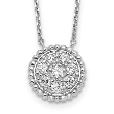 Diamond2deal Sterling Silver 8 Stone Cz Round Necklace 18"