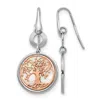 Diamond2deal Sterling Silver & Rose-tone Tree Of Life Drop Dangle Earrings In Multi