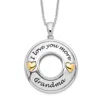 Diamond2deal Sterling Silver Antique Cubic Zirconia I Love You More Grandma Necklace