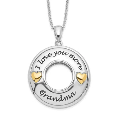 Diamond2deal Sterling Silver Antique Cubic Zirconia I Love You More Grandma Necklace