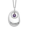 Diamond2deal Sterling Silver Antiqued Cubic Zirconia For You Grandma Necklace