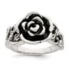 Diamond2deal Sterling Silver Antiqued Rose Flower Ring