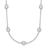 Diamond2deal Sterling Silver Clear 4mm 9-station Cubic Zirconia Necklace 18"