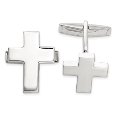 Diamond2deal Sterling Silver Cross Cuff Links