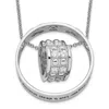 Diamond2deal Sterling Silver Cubic Zirconia Antiqued Mother And Daughter Necklace