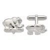 Diamond2deal Sterling Silver Cubic Zirconia Elephant Cuff Links