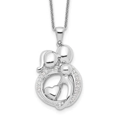 Diamond2deal Sterling Silver Cubic Zirconia Family Of 3 Gathering Necklace In White