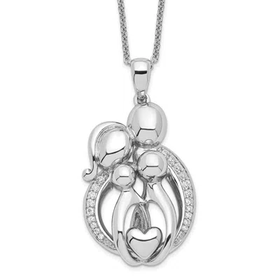Diamond2deal Sterling Silver Cubic Zirconia Family Of 4 Gathering Necklace In White