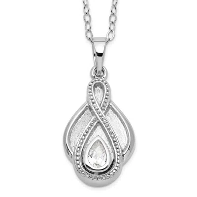 Diamond2deal Sterling Silver Cubic Zirconia Tear Of Strength Ash Holder Necklace In White