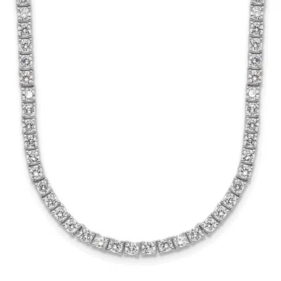 Diamond2deal Sterling Silver Cubic Zirconia Tennis Necklace 18" In White