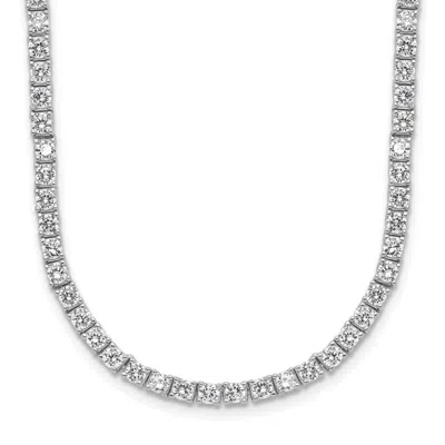 Diamond2deal Sterling Silver Cubic Zirconia Tennis Necklace 18" In Metallic