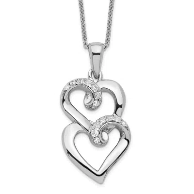 Diamond2deal Sterling Silver Cubic Zirconia To My Sister Heart Necklace In White