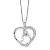 Diamond2deal Sterling Silver Cubic Zirconia Together In Love Necklace