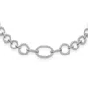 Diamond2deal Sterling Silver Cz Circle Open Link Necklace 16" With 2" Ext
