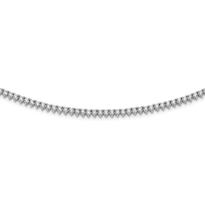 Diamond2deal Sterling Silver Cz Riviera Pendant Necklace 18" In White