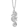 Diamond2deal Sterling Silver Cz Seahorsenecklace 16" With 2" Ext
