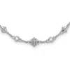 Diamond2deal Sterling Silver Fancy Cubic Zirconia Necklace 16" With 2" Ext