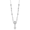 Diamond2deal Sterling Silver Fancy Cushion-cut And Cubic Zirconia Teardrop Dangle Necklace 18"