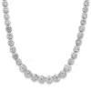 Diamond2deal Sterling Silver Fancy Graduated Cubic Zirconia Cluster Necklace 18"