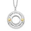 Diamond2deal Sterling Silver Gold-plated Antiqued Cubic Zirconia I Love You More Necklace