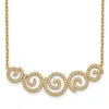 Diamond2deal Sterling Silver Gold-plated Cubic Zirconia Swirls Necklace 16" With 2 Inch Ext.