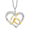 Diamond2deal Sterling Silver Gold-plated Cubic Zirconia To Have And To Hold Necklace