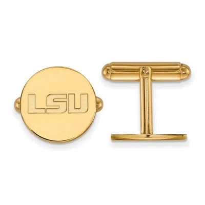 Diamond2deal Sterling Silver Gold-plated Louisiana State University L-s-u Cuff Links