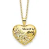 Diamond2deal Sterling Silver Gold-tone Cubic Zirconia Heart Of Gold Necklace
