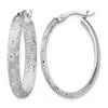 Diamond2deal Sterling Silver In/out Diamond-cut Oval Shape Earrings In Metallic