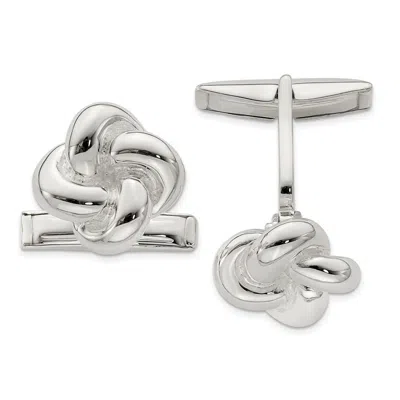 Diamond2deal Sterling Silver Loveknot Cufflinks In White