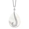 Diamond2deal Sterling Silver Mother Of Pearl Cubic Zirconia Tear From Heaven Necklace