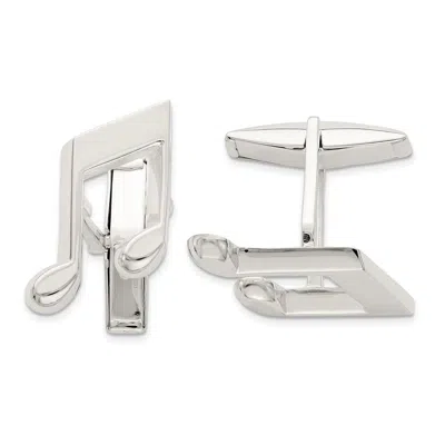 Diamond2deal Sterling Silver Music Note Cuff Links