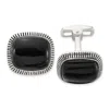 Diamond2deal Sterling Silver Onyx And Enameled Cuff Links