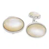 Diamond2deal Sterling Silver Oval Mother Of Pearl Cuff Links