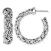 Diamond2deal Sterling Silver Polished 7.5mm Byzantine Post C-hoop Earrings In Silver