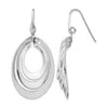 Diamond2deal Sterling Silver Polished And Brushed Drop Dangle Earring In Silver