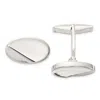 Diamond2deal Sterling Silver Polished And Textured Oval Cuff Links