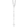 Diamond2deal Sterling Silver Polished Bead 18 Inch Rosary Necklace 18"