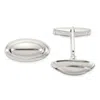 Diamond2deal Sterling Silver Polished Long Oval Cuff Links