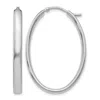 Diamond2deal Sterling Silver Polished Oval Hoop Earrings In Gray