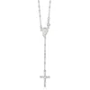 Diamond2deal Sterling Silver Polished Rosary Necklace 18"