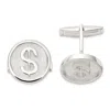 Diamond2deal Sterling Silver Polished Round Dollar Sign Cuff Links