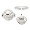 Diamond2deal Sterling Silver Polished Round Domed Cuff Links