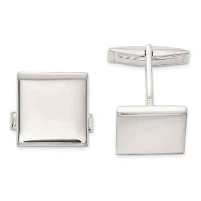 Diamond2deal Sterling Silver Polished Square Cuff Links In White