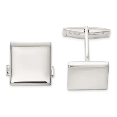 Diamond2deal Sterling Silver Polished Square Cuff Links